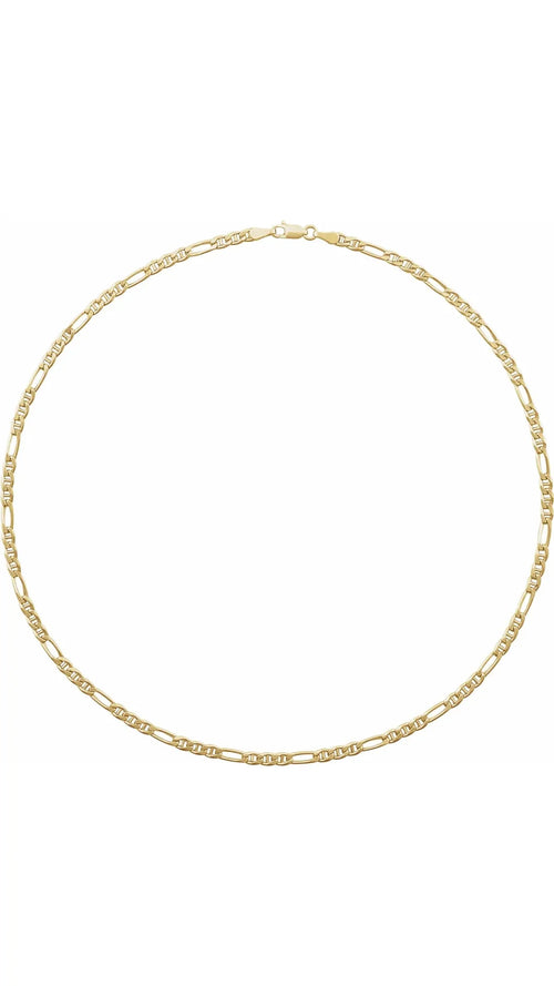 14K Yellow 3.95 mm Hollow Anchor 20" Chain