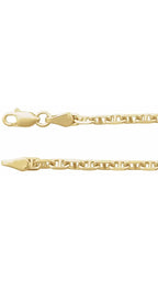 14K Yellow 2.6 mm Diamond-Cut Anchor 18" Chain