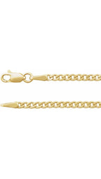 14K Yellow 2.35 mm Curb 18" Chain