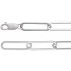Sterling Silver 6.2 mm Paperclip-Style 7" Chain