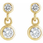 14K Yellow 1/4 CTW Natural Diamond Two-Stone Earrings