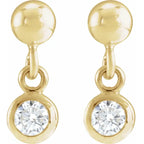 14K Yellow 1/5 CTW Natural Diamond Bezel-Set Earrings