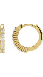 14K Yellow 1/5 CTW Natural Diamond 12.7 mm Hinged Hoop Earrings