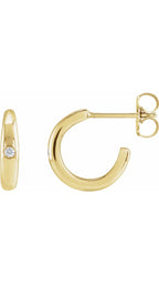 14K Yellow .03 CTW Natural Diamond 12 mm Hoop Earrings