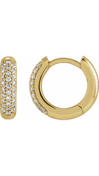 14K Yellow 1/4 CTW Lab-Grown Diamond 12 mm Hinged Hoop Earrings