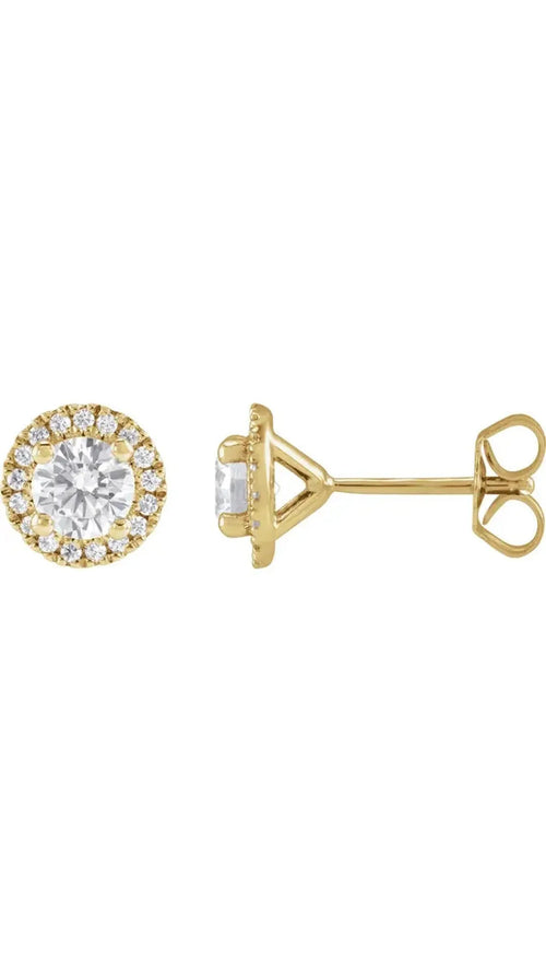 14K Yellow 1 CTW Lab-Grown Diamond Stud Earrings