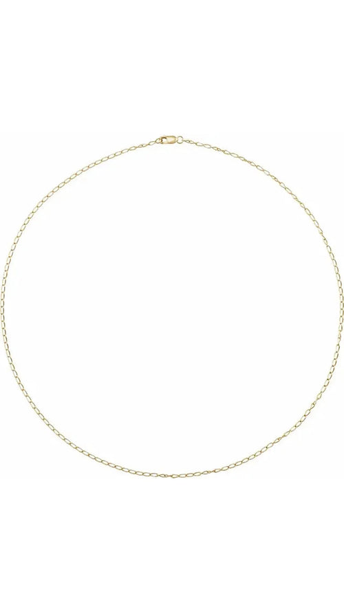 14K Yellow 1.6 mm Elongated Curb 18" Chain