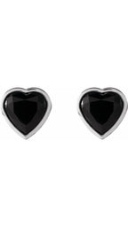 14K White Natural Black Onyx Stud Earrings
