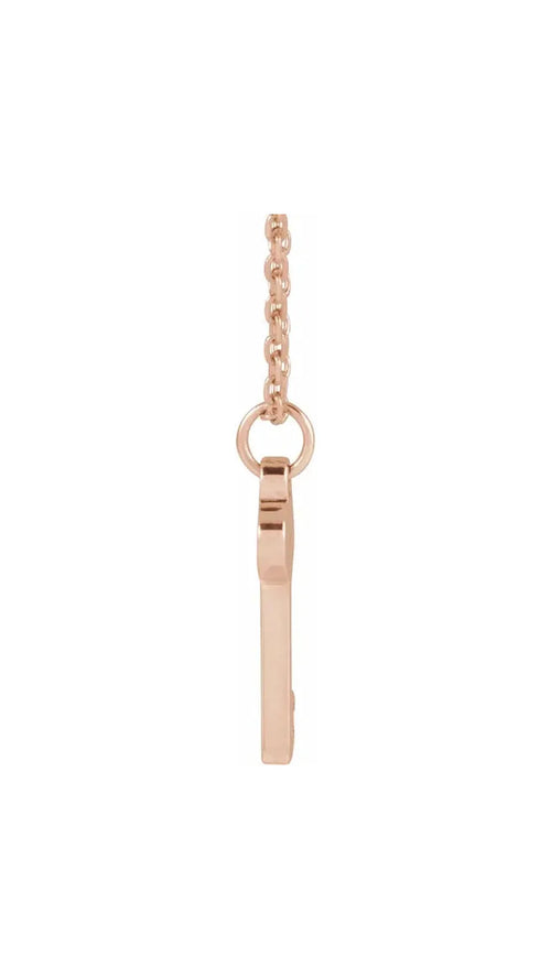 14K Rose .0025 CT Natural Diamond Key 16-18" Necklace