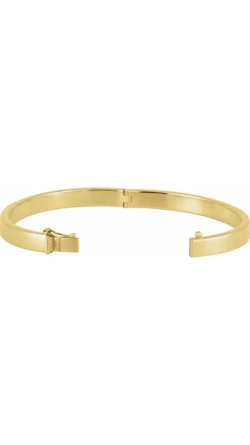 14K Yellow 6 mm Tube Hinged Bangle Bracelet