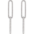 14K White 1/2 CTW Lab-Grown Diamond Elongated Link Earrings