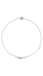 14K White Natural Diamond Bracelet