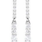 14K White 1/4 CTW Natural Diamond Dangle Earrings