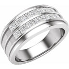 14K White 1 1/4 CTW Lab-Grown Diamond Mens Band