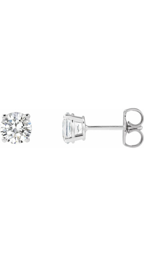 14K White 1 CTW Natural Diamond Stud Earrings