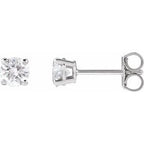 14K White 4mm :: 1/2 CTW Lab-Grown Diamond Stud Earrings