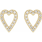 14K Yellow 1/4 CTW Natural Diamond Heart Earrings