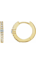 14K Yellow 1/6 CTW Natural Diamond 13.6 mm Hoop Earrings