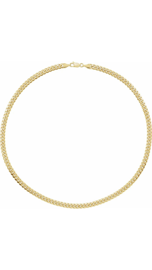 14K Yellow 5 mm Miami Cuban Curb 18" Chain