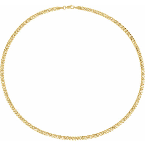 14K Yellow 4.4 mm Hollow Miami Cuban Curb 18" Chain