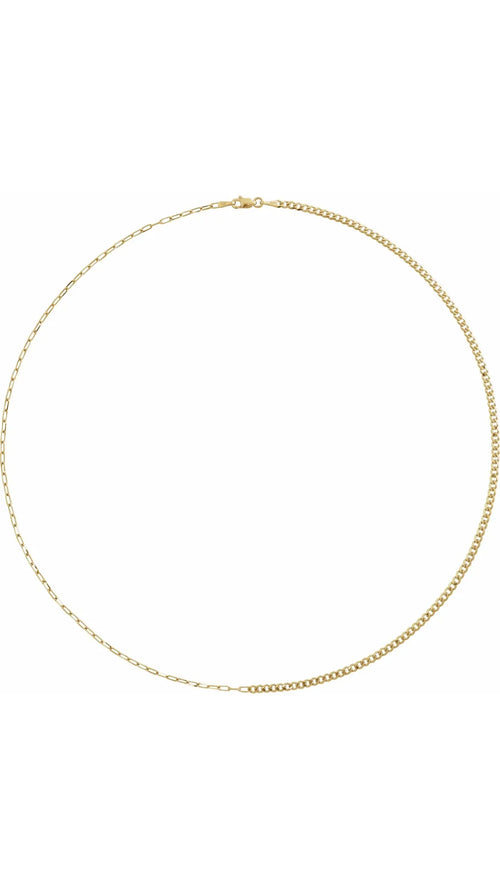 14K Yellow 2.7 mm Curb & Paperclip-Style 18" Chain