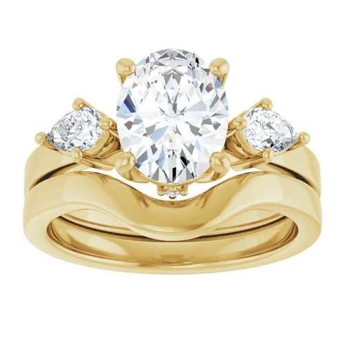 14K Yellow 9x7 mm Oval Engagement Ring Mounting