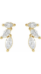 14K Yellow 1/3 CTW Natural Diamond Nature-Inspired Earrings