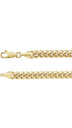 14K Yellow 5 mm Miami Cuban Curb 18" Chain