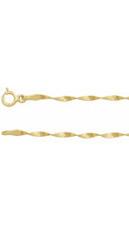 14K Yellow 1.6 mm Twisted Herringbone 18" Chain