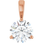 14K Rose 1 CT Lab-Grown Diamond Pendant