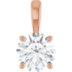 14K Rose 1 1/4 CT Lab-Grown Diamond Pendant
