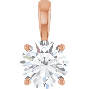 14K Rose 1 1/4 CT Lab-Grown Diamond Pendant