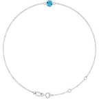 14K White Natural Blue Zircon 6 1/2-7 1/2" Bracelet