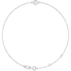 14K White Natural White Sapphire 6 1/2-7 1/2" Bracelet