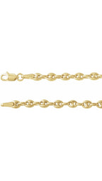 14K Yellow 3.8 mm Puffed Anchor 16" Chain