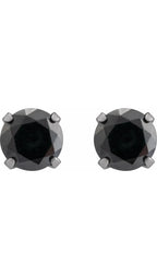 Stainless Steel 5 mm Imitation Black Cubic Zirconia Inverness® Piercing Earrings