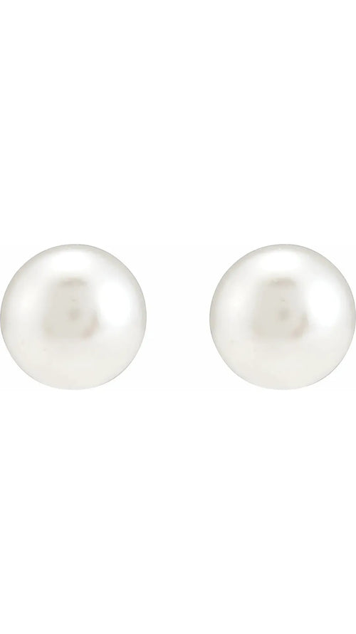 14K White 5 mm Imitation Pearl Inverness® Piercing Earrings
