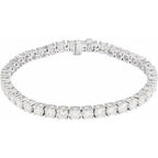 14K White 10 CTW Lab-Grown Diamond Line 7" Bracelet