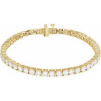 14K Yellow 7 CTW Lab-Grown Diamond Line 7" Bracelet