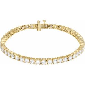 14K Yellow 7 CTW Lab-Grown Diamond Line 7" Bracelet