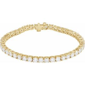 14K Yellow 9 CTW Lab-Grown Diamond Line 7" Bracelet
