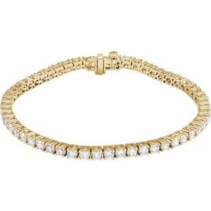 14K Yellow 5 CTW Lab-Grown Diamond Line 7" Bracelet