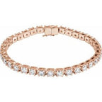 14K Rose 8 CTW Lab-Grown Diamond Line 7 1/4" Bracelet