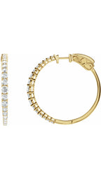 14K Yellow 1 1/3 CTW Natural Diamond Earrings