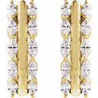 14K Yellow 5/8 CTW Natural Diamond Hinged 15 mm Hoop Earrings