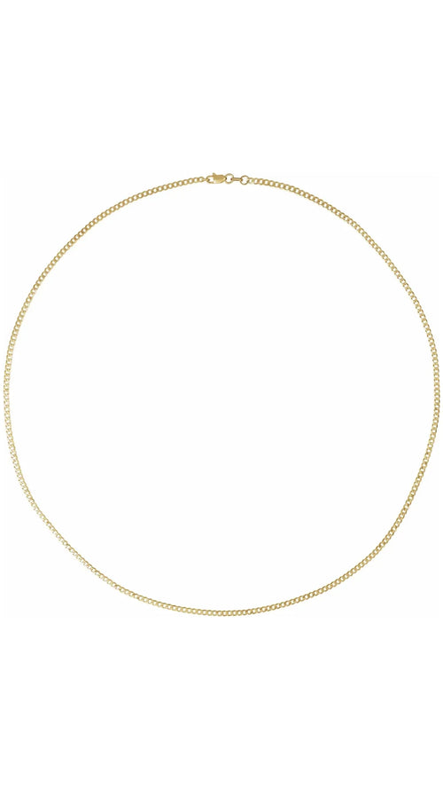 14K Yellow 1.95 mm Curb 18" Chain