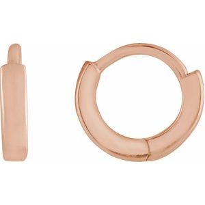 14K Rose Hinged 8 mm Hoop Earring