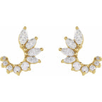 14K Yellow 1/2 CTW Natural Diamond Front-Back Earrings