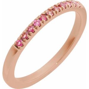 14K Rose Natural Pink Tourmaline Stackable Ring