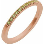 14K Rose Natural Peridot Stackable Ring
